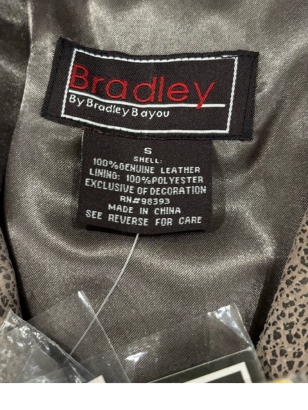 Bradley NEW Leather Button Front Jacket Womens S Taupe Grey Western Ranch Studs - Picture 13 of 13